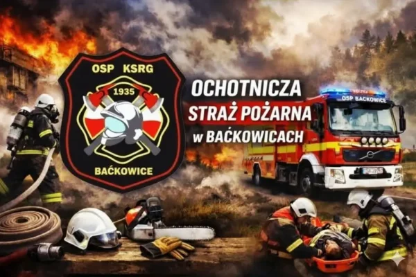 Pożar rżyska w Baćkowicach – strażacy w akcji