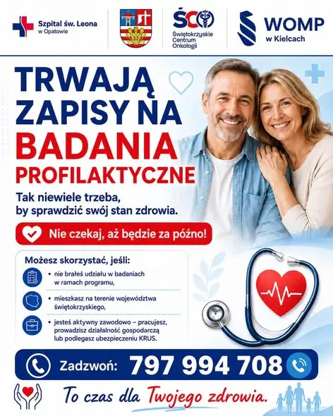 Bezpłatne badania zdrowotne dla mieszkańców województwa świętokrzyskiego