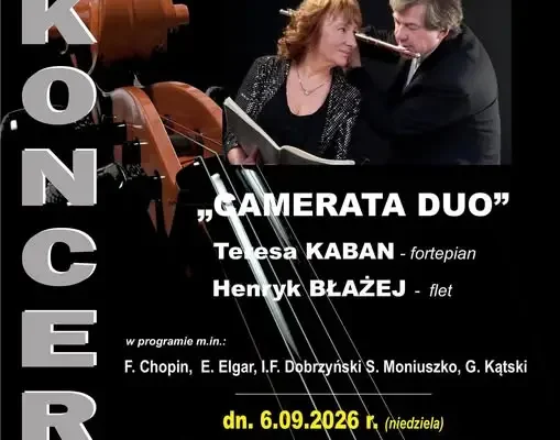 Koncert CAMERATA DUO w Lasocinie – niedziela 6 września