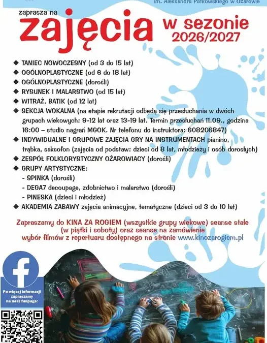 MGOK Ożarów zaprasza na nowy sezon zajęć 2026/2027
