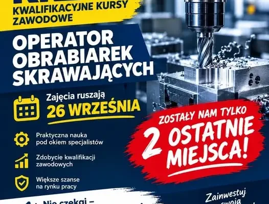 Ostatnie 2 miejsca na kursie operatora obrabiarek skrawających w ZSO Zarów