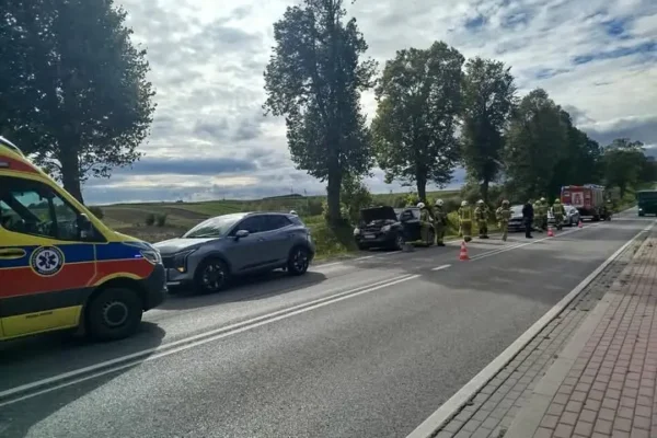 Kolizja na DK74 w Nieskurzowie Starym – akcja służb ratunkowych