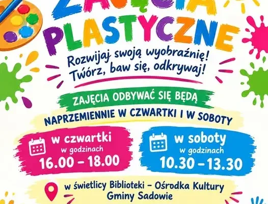 Zajęcia plastyczne w Gminie Sadowie – start już 1 października