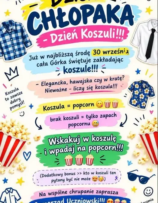 Dzień Koszuli w Szkole na Górce – Samorząd Uczniowski zaprasza do zabawy