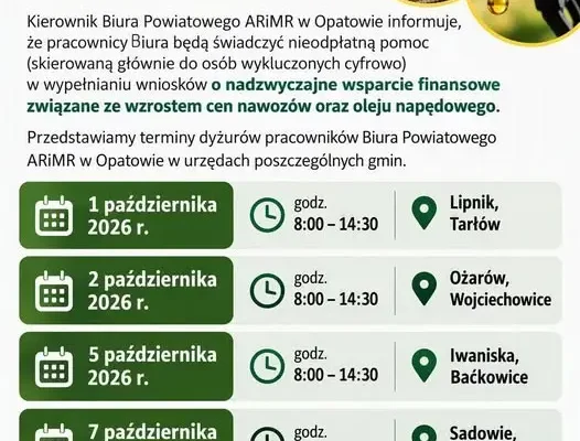 ARiMR w Opatowie pomaga rolnikom w wypełnianiu wniosków o wsparcie na nawozy i paliwo