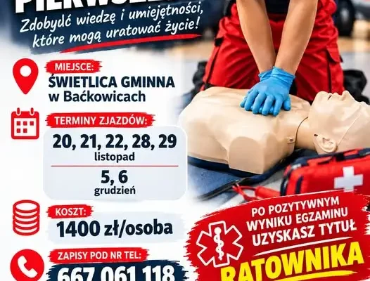 Kurs pierwszej pomocy w Baćkowicach – zostań ratownikiem
