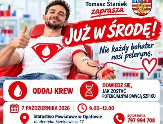 Opatów: Dzień Dawcy Szpiku i zbiórka krwi w Starostwie Powiatowym