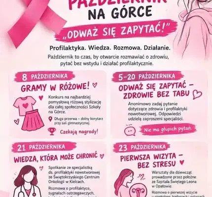 Różowy Październik w Szkole na Górce – profilaktyka, wiedza i odwaga w rozmowie o zdrowiu