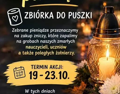 „Światełko pamięci” w ZSO Zarów – zbiórka na znicze dla zmarłych nauczycieli i uczniów